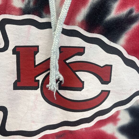 Kansas City Chiefs Tie Dye Sweatshirt Hoodie Red Black White NFL Football Mens M - Picture 4 of 12